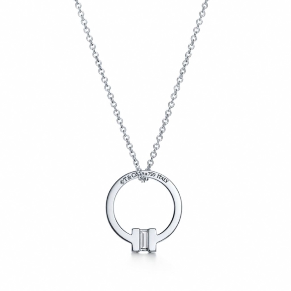Tiffany T collection white gold diamond necklace